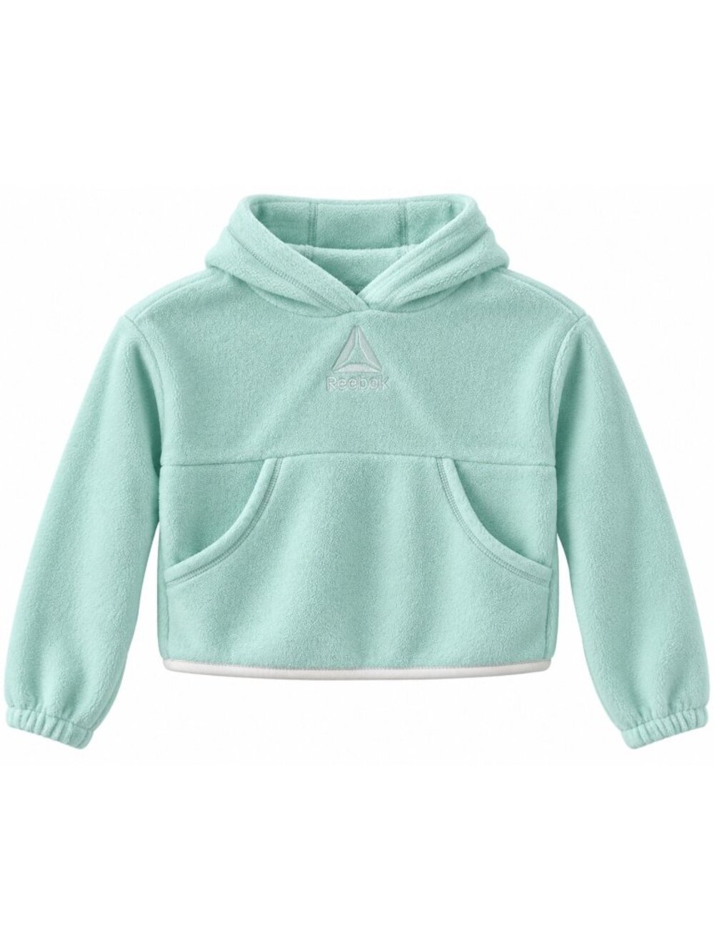 Reebok Girls Mint Green Fleece Hoodie Size 4/5 XS Lightweight Pullover With Kang